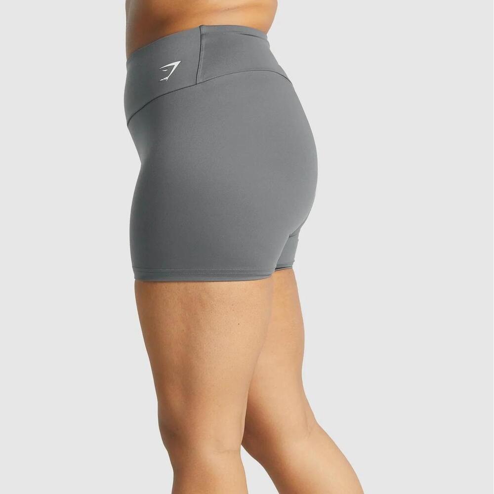 Gymshark Gray High-Waist Bike Shorts